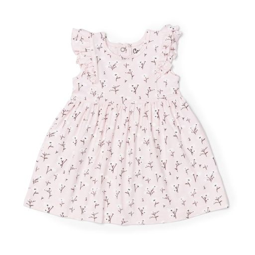 Mauve Floral Dress, Size: 5y