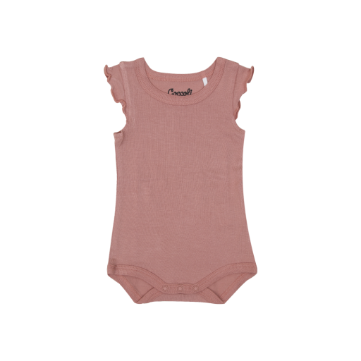 Ruffle Onesie, Size: 9m, Colour: Soft Clay