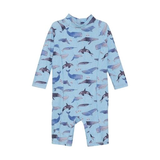 1pc Swim Suit, Colour: Blue Whale, Size: 2y