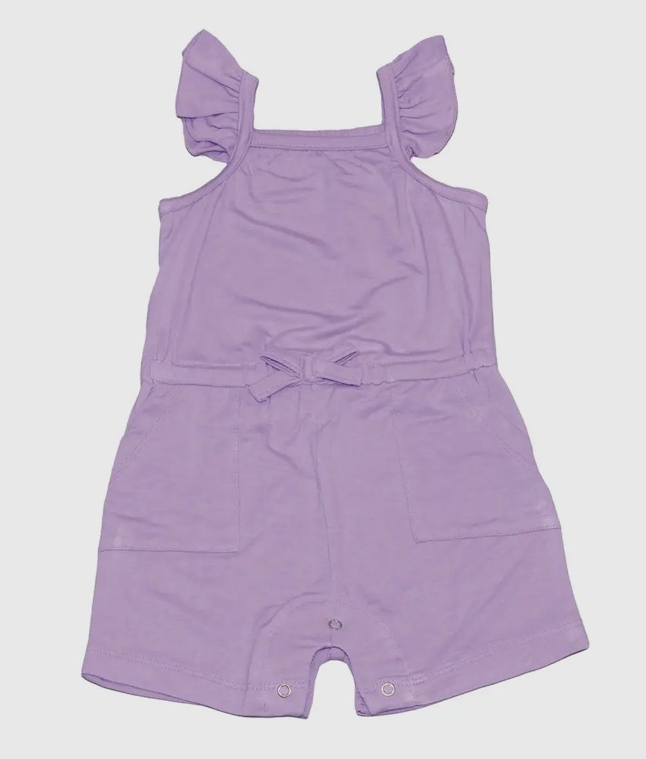 Lavender Sleeveless Ruffle Romper