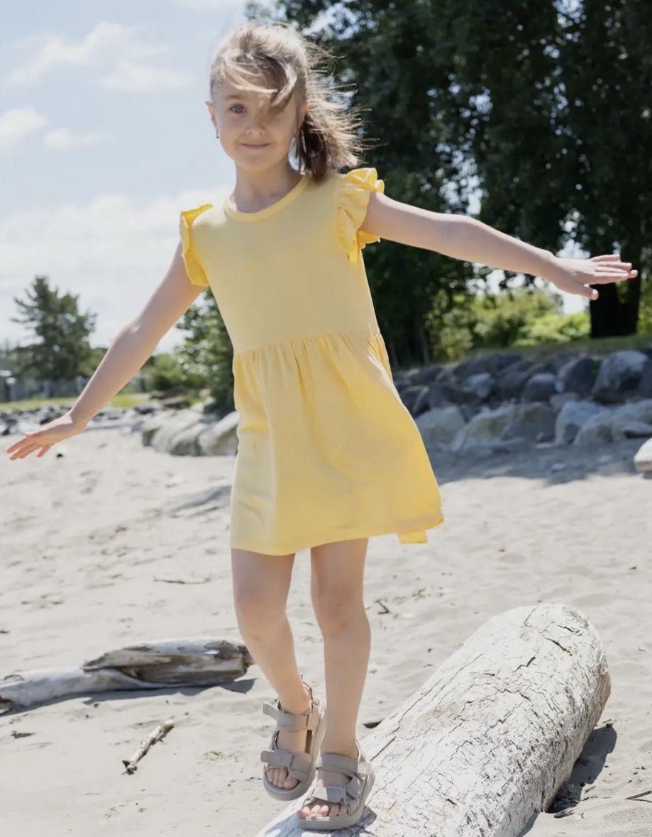Banana Cream Flutter Dress