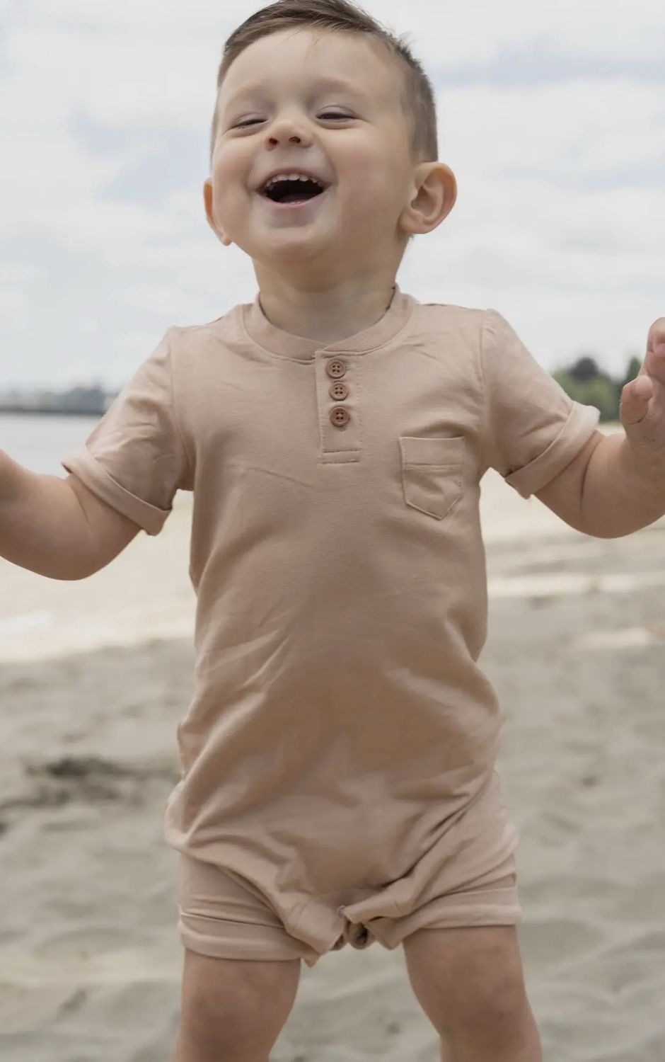 Maple SS Romper With Buttons