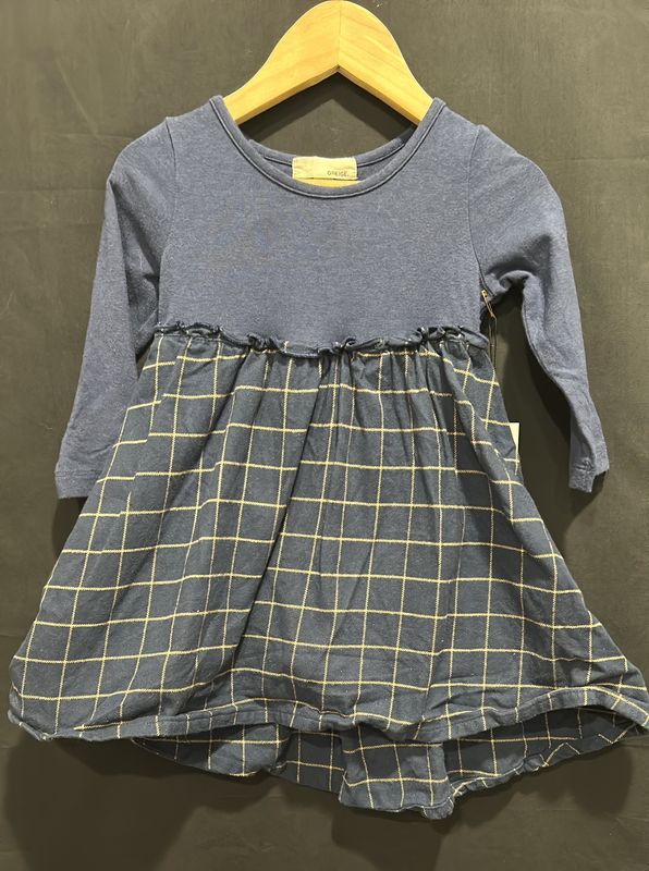 12-18m Greige Navy Dress
