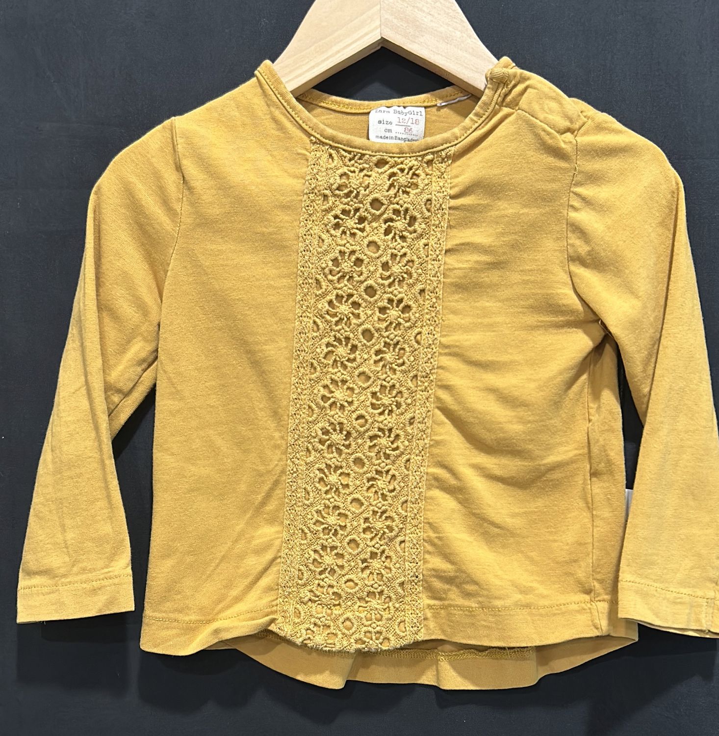 12-18m Zara Mustard Long Sleeve