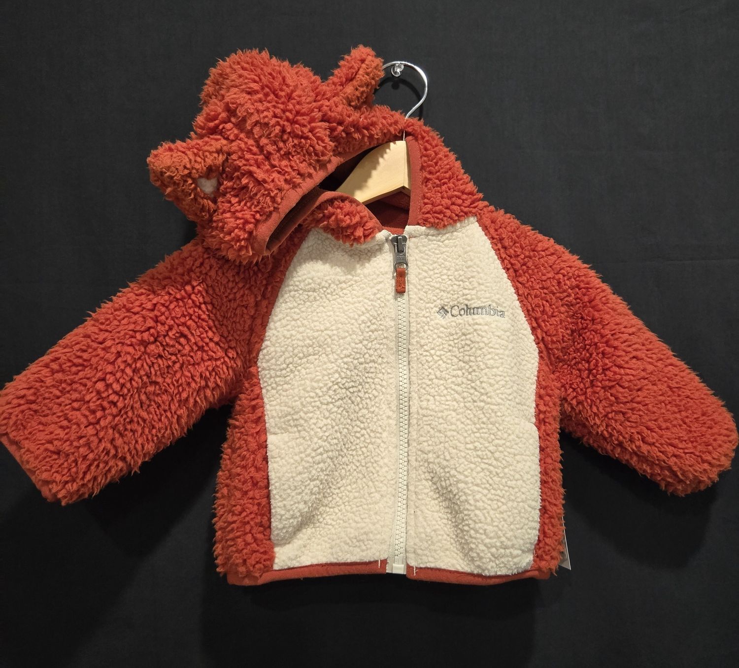 3-6m Columbia Sweater Orange/ Cream