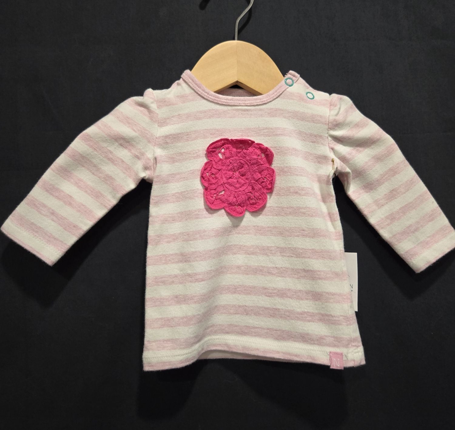 1m Noppies Pink Stripe Long Sleeve