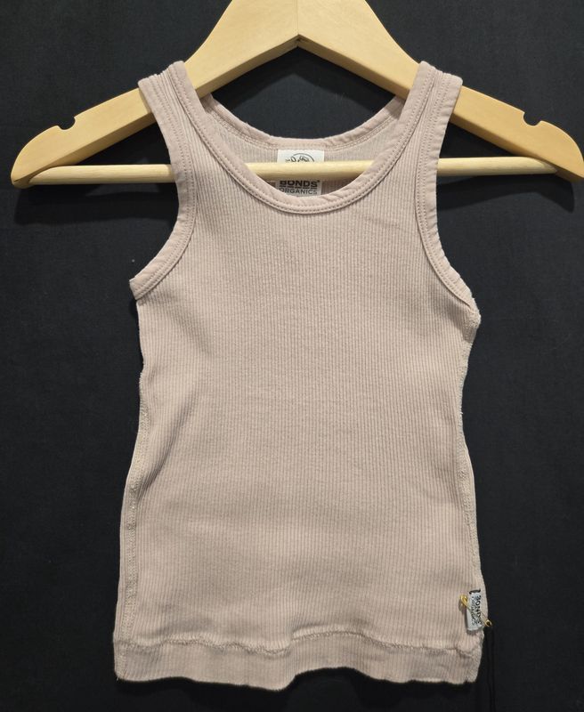 6-12m Bonds  Pink Ribbed Tank