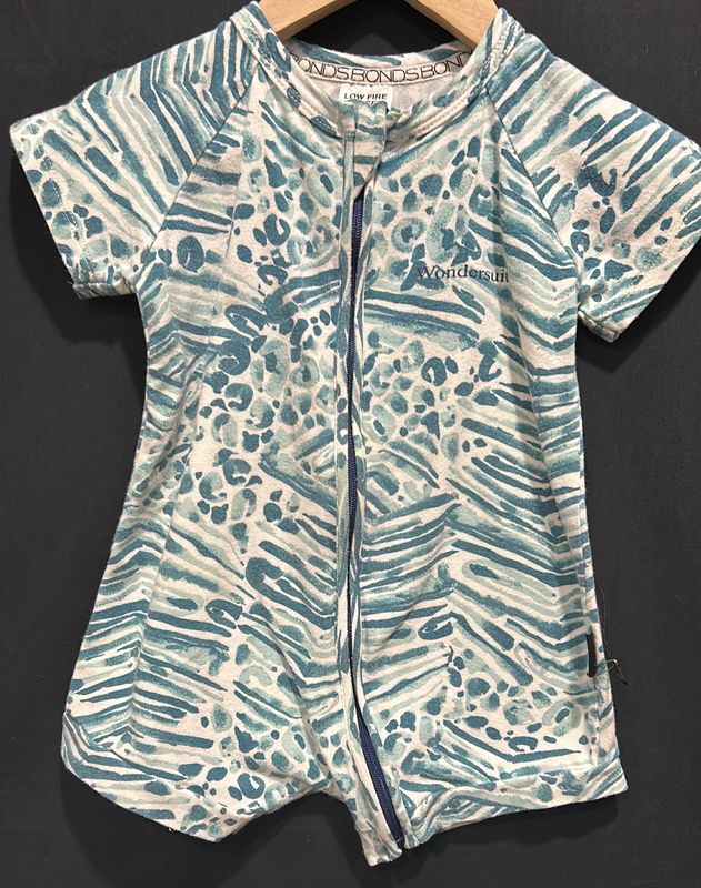 6-12m Bonds Teal Shortie Romper