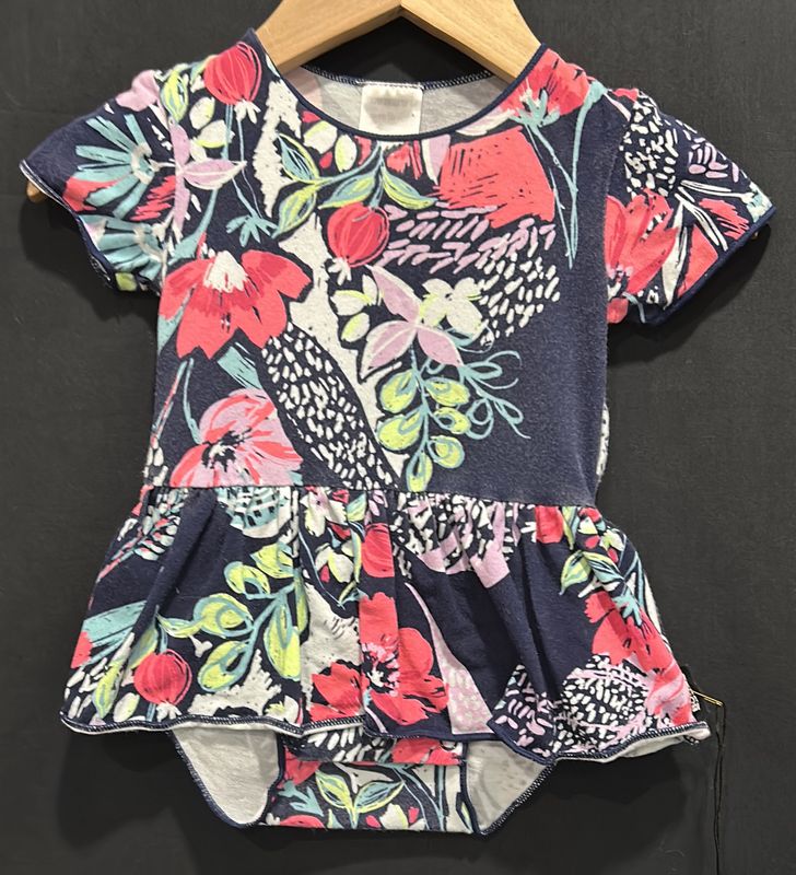0-3m Bonds Floral Skirted Onesie