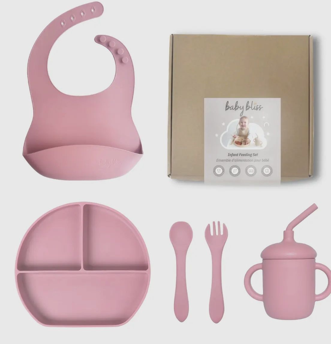 Feeding Set, Colour: Dusty Rose