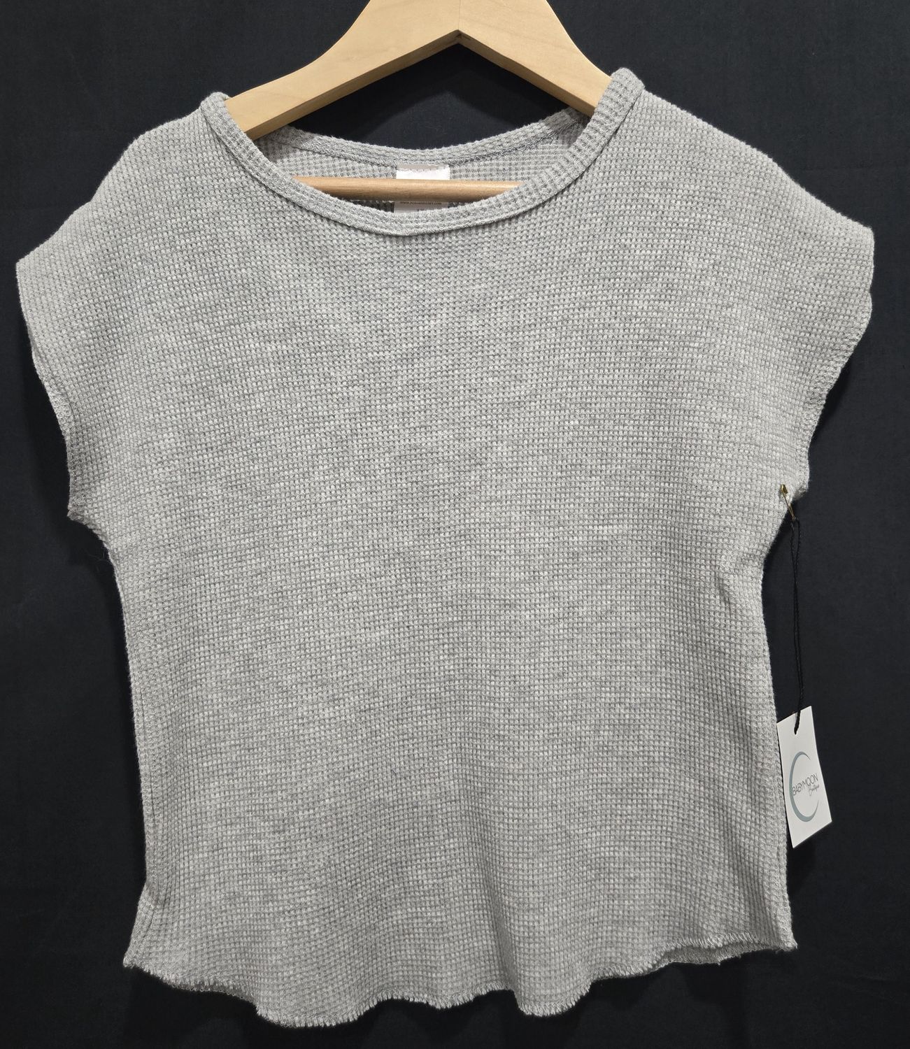 1T Posh &amp; Cozy Grey Waffle Tshirt