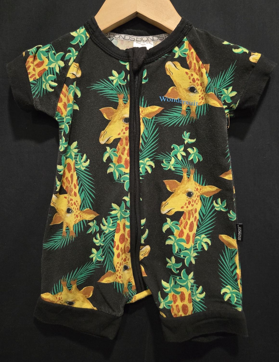 0-3m Bonds Giraffe Shortie Romper