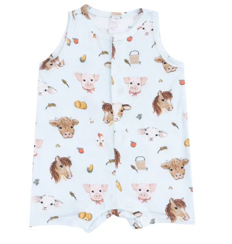 Animals Faces Sleeveless Romper, Size: 12-18M