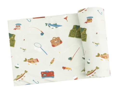 Fishing Things Swaddle Blanket, Size: O/S