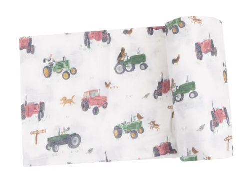 Tractors Pink Swaddle Blanket, Size: O/S