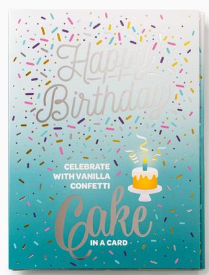 Teal Happy Birthday Cake Card