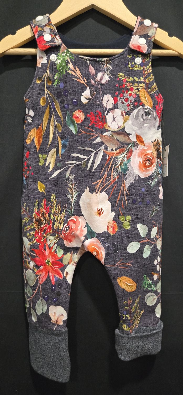 3-12m Small Shop Floral Overalls
