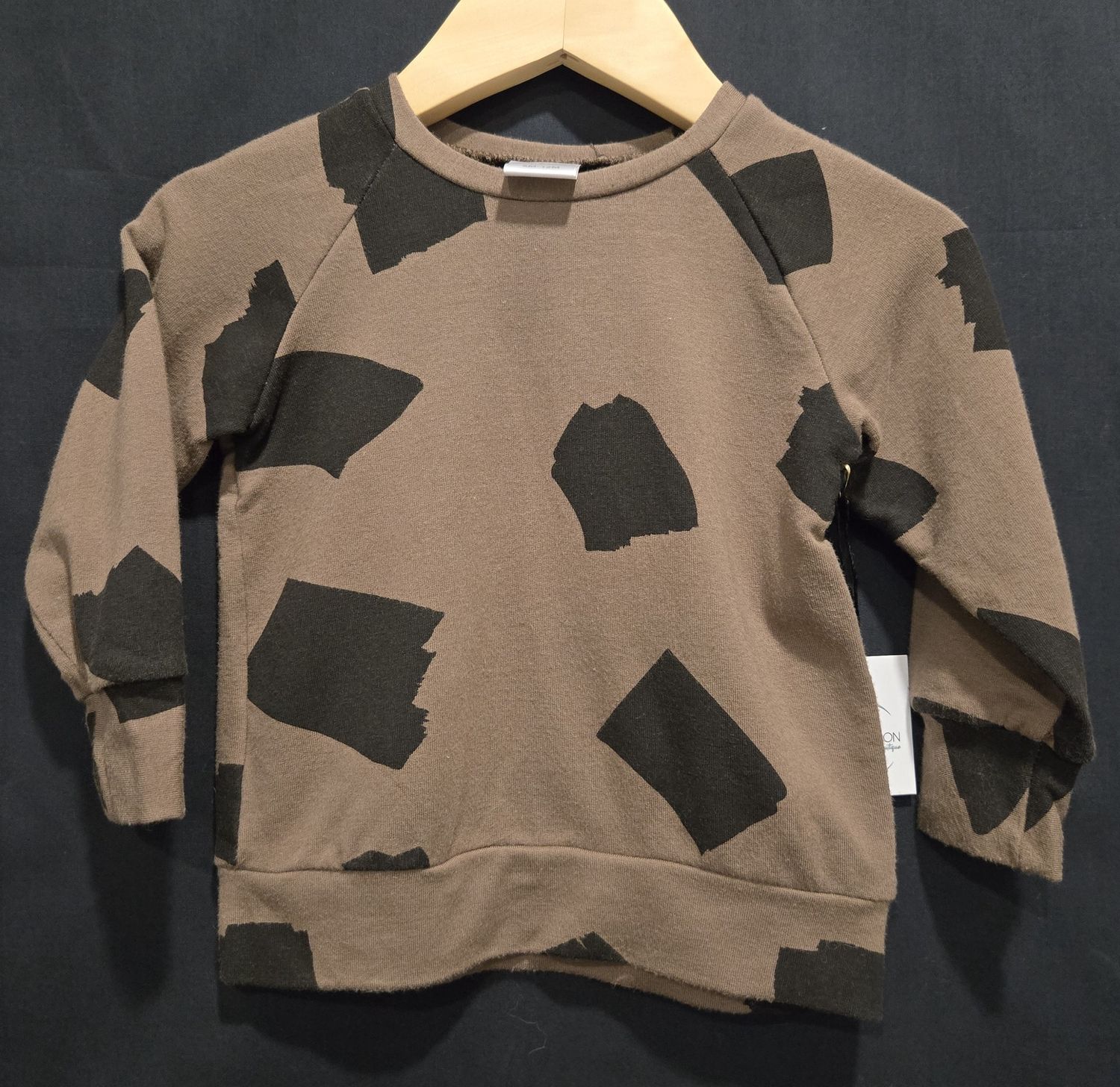6-12m Posh &amp; Cozy Brown Spot Long Sleeve