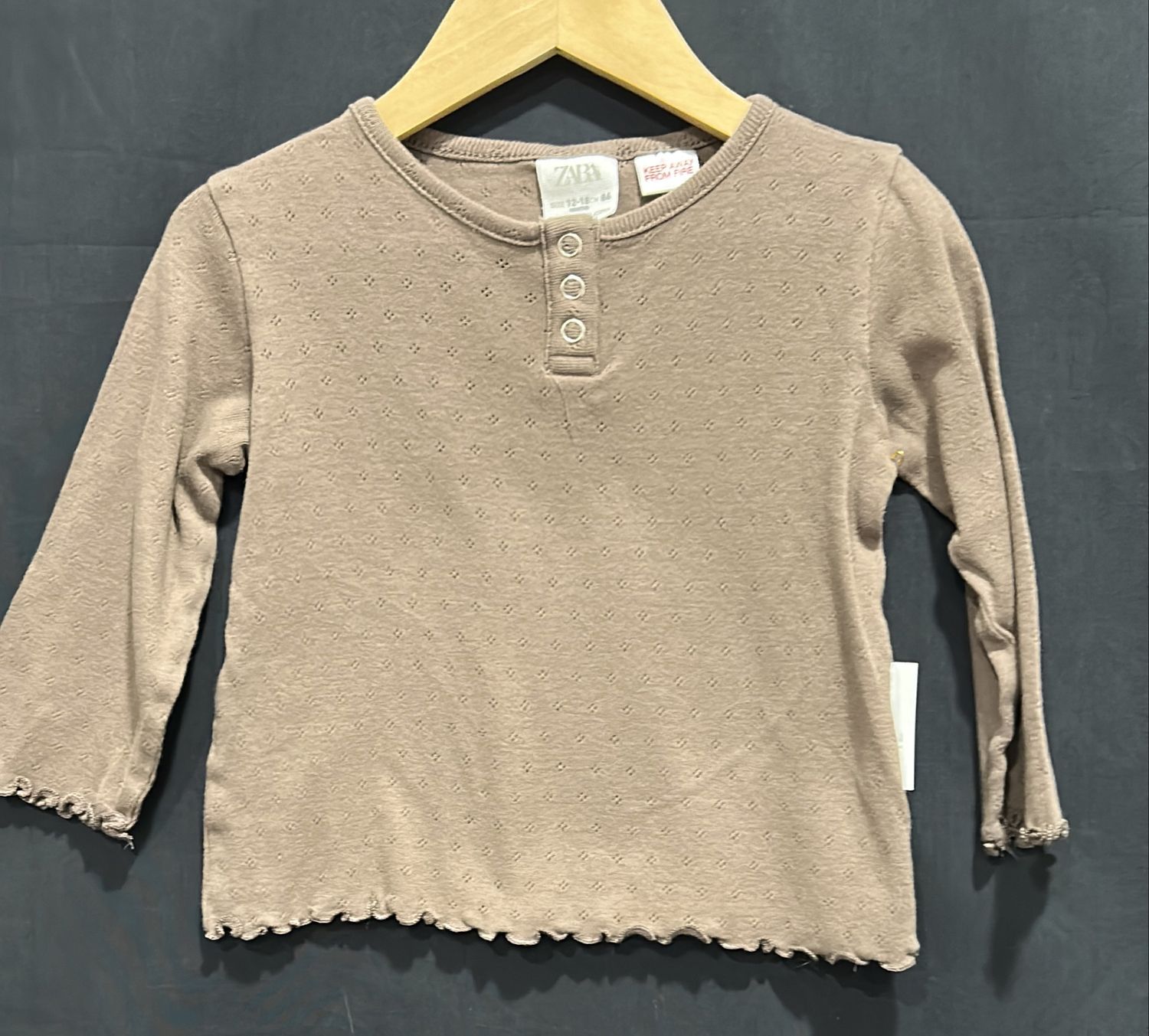 12-18m Zara Brown Long Sleeve