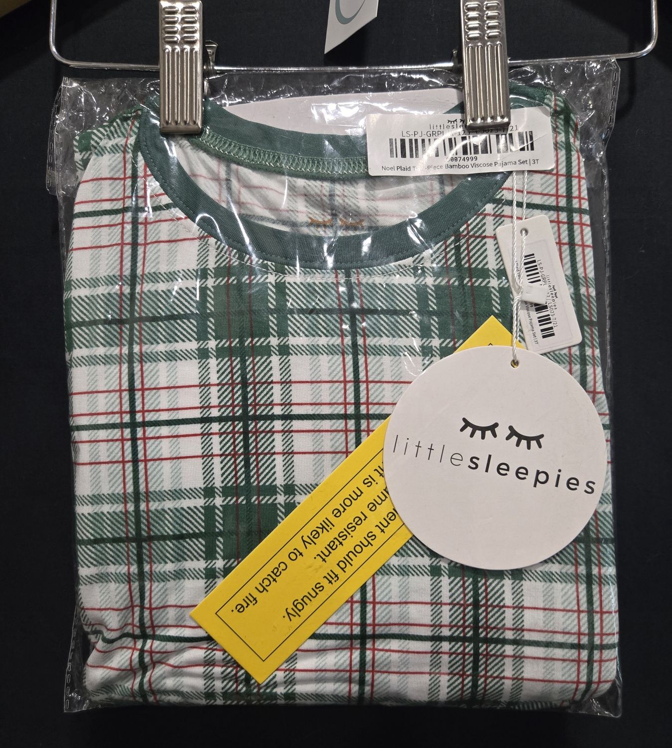3T Little Sleepies Plaid 2pc Set
