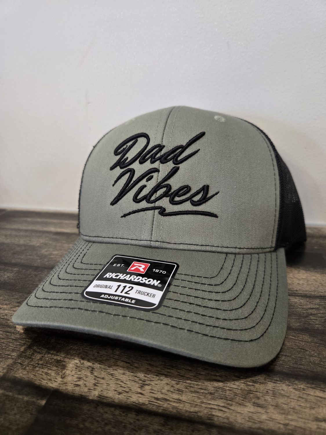 Dad Vibes 3D Embroidered Hat, Colour: Curved Sage