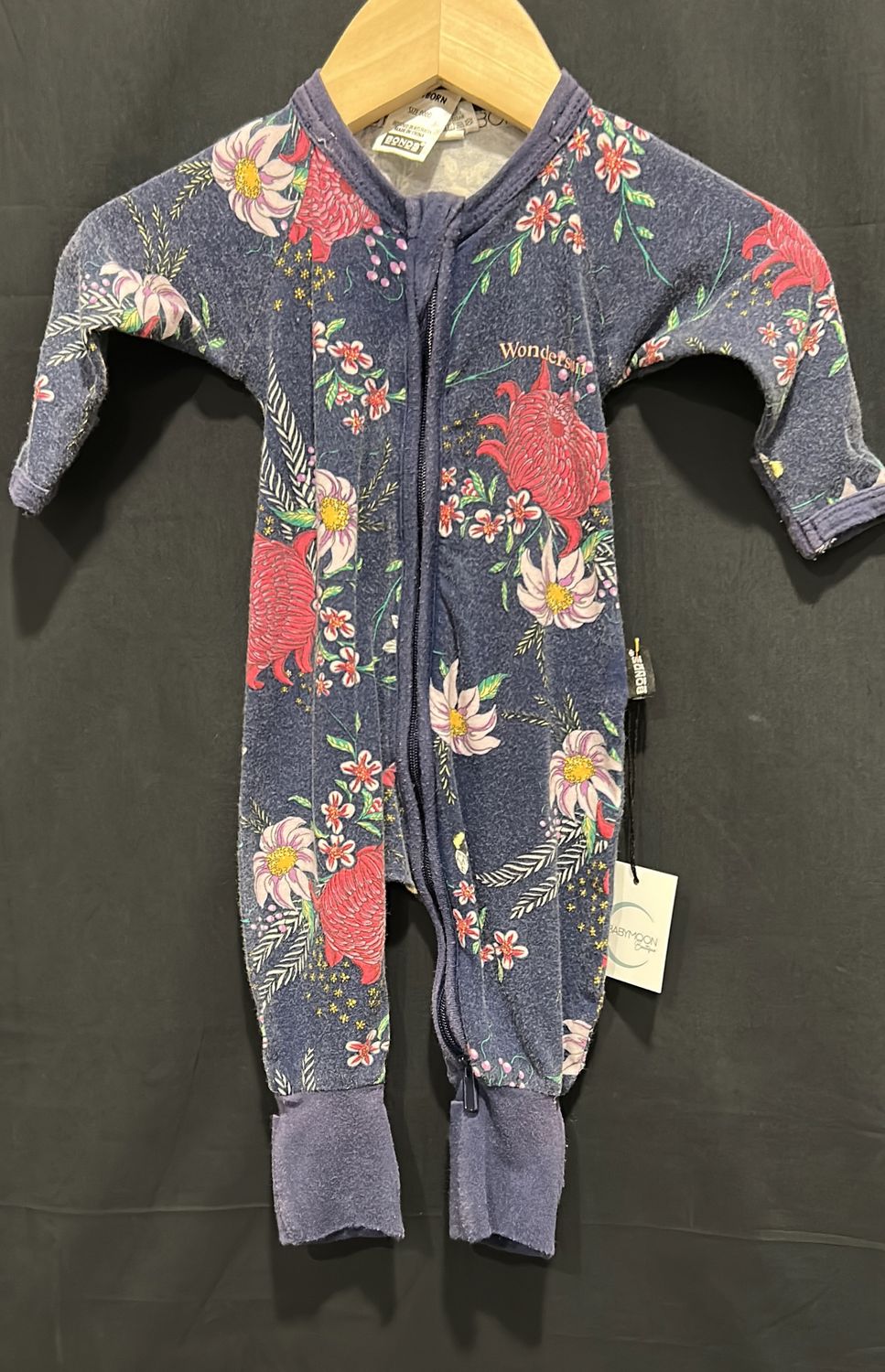 Newborn Bonds Navy Floral Sleeper