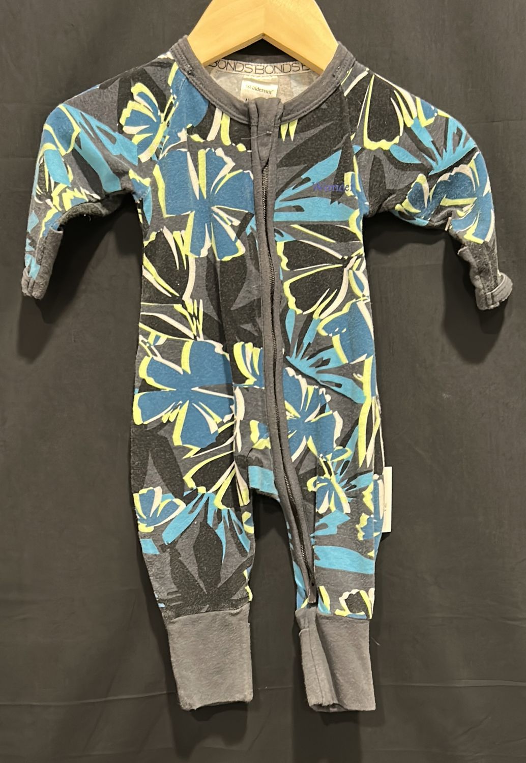 Newborn Bonds Grey Tropical Sleeper