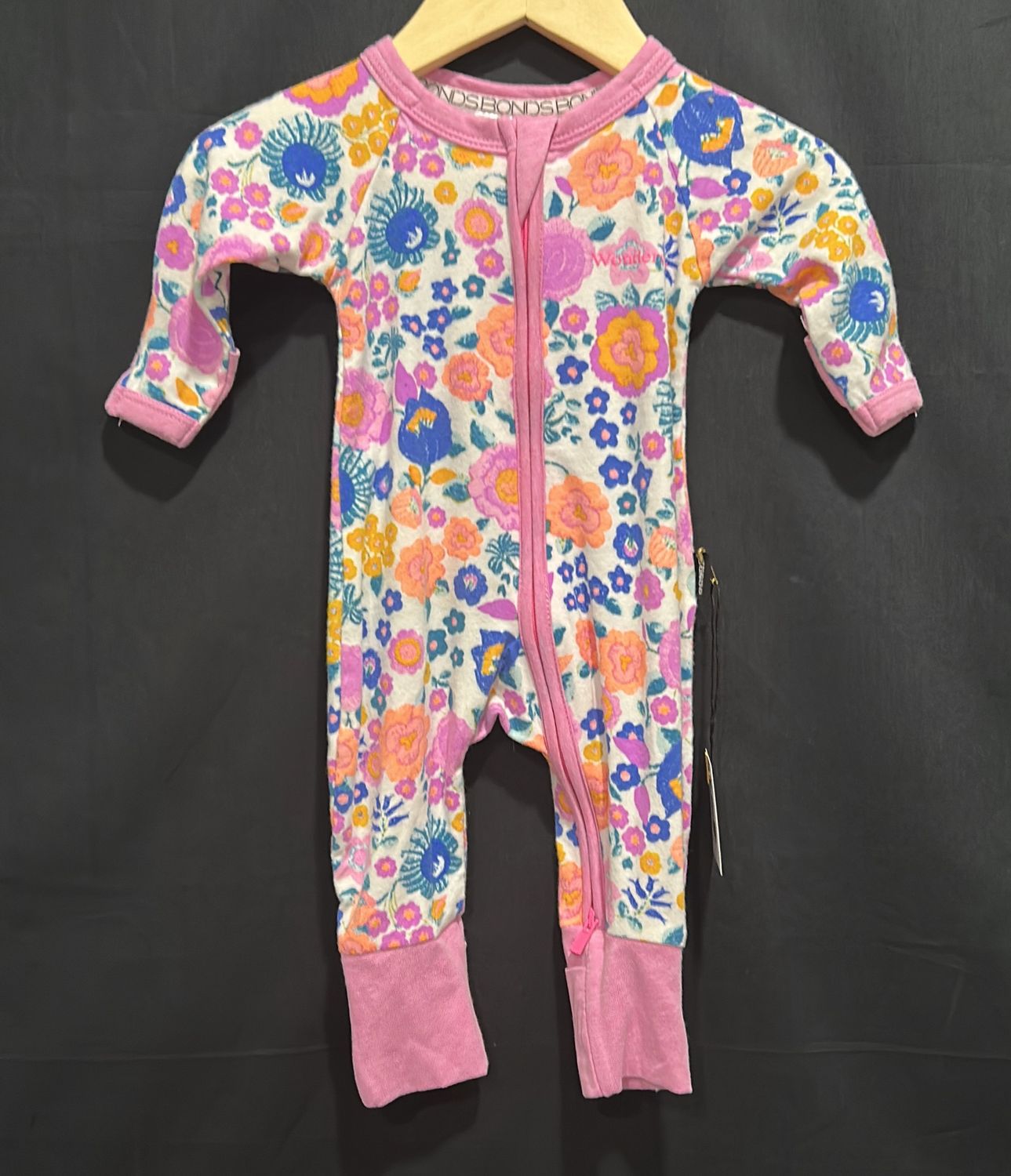 Newborn Bonds Pink/White Floral Sleeper