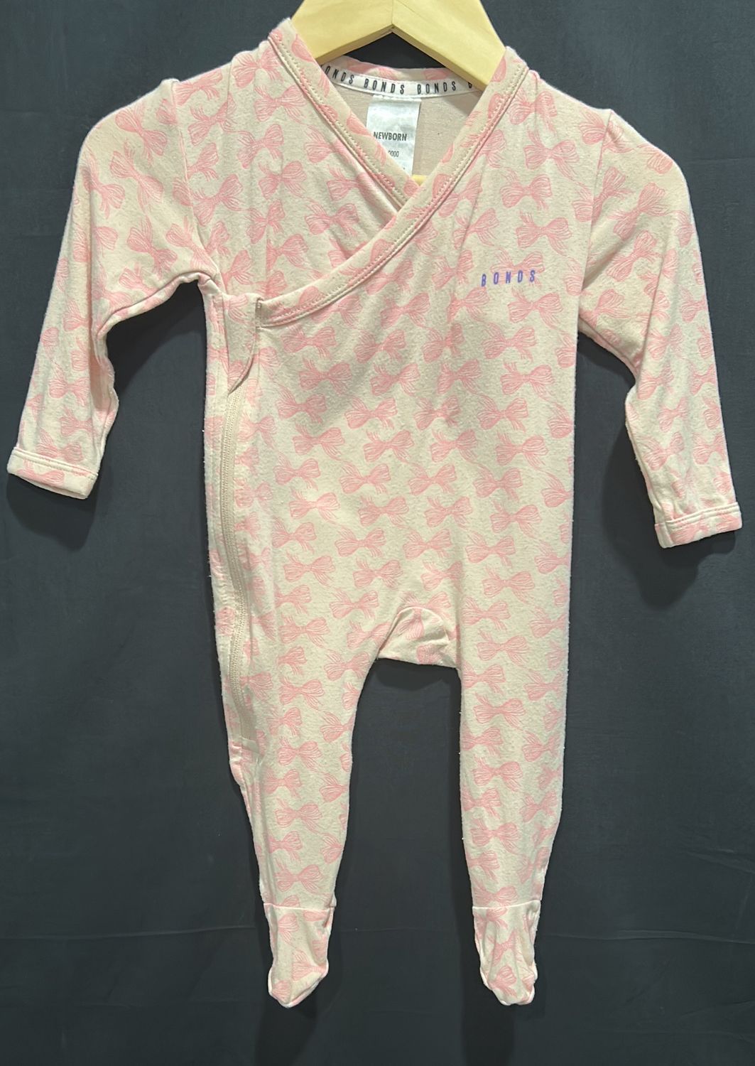 Newborn Bonds Pink Bow Sleeper