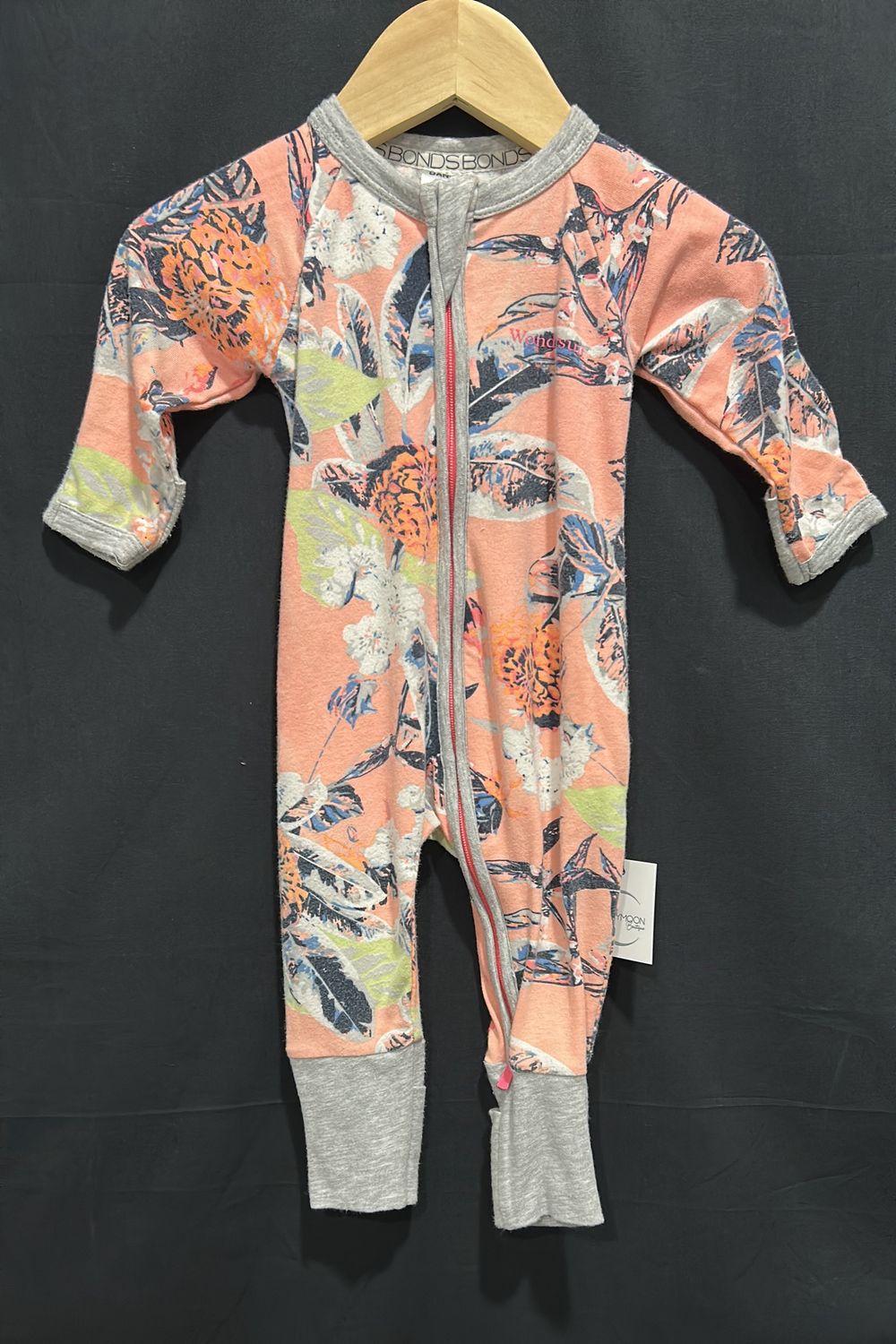 0-3m Bonds Peach Floral Sleeper