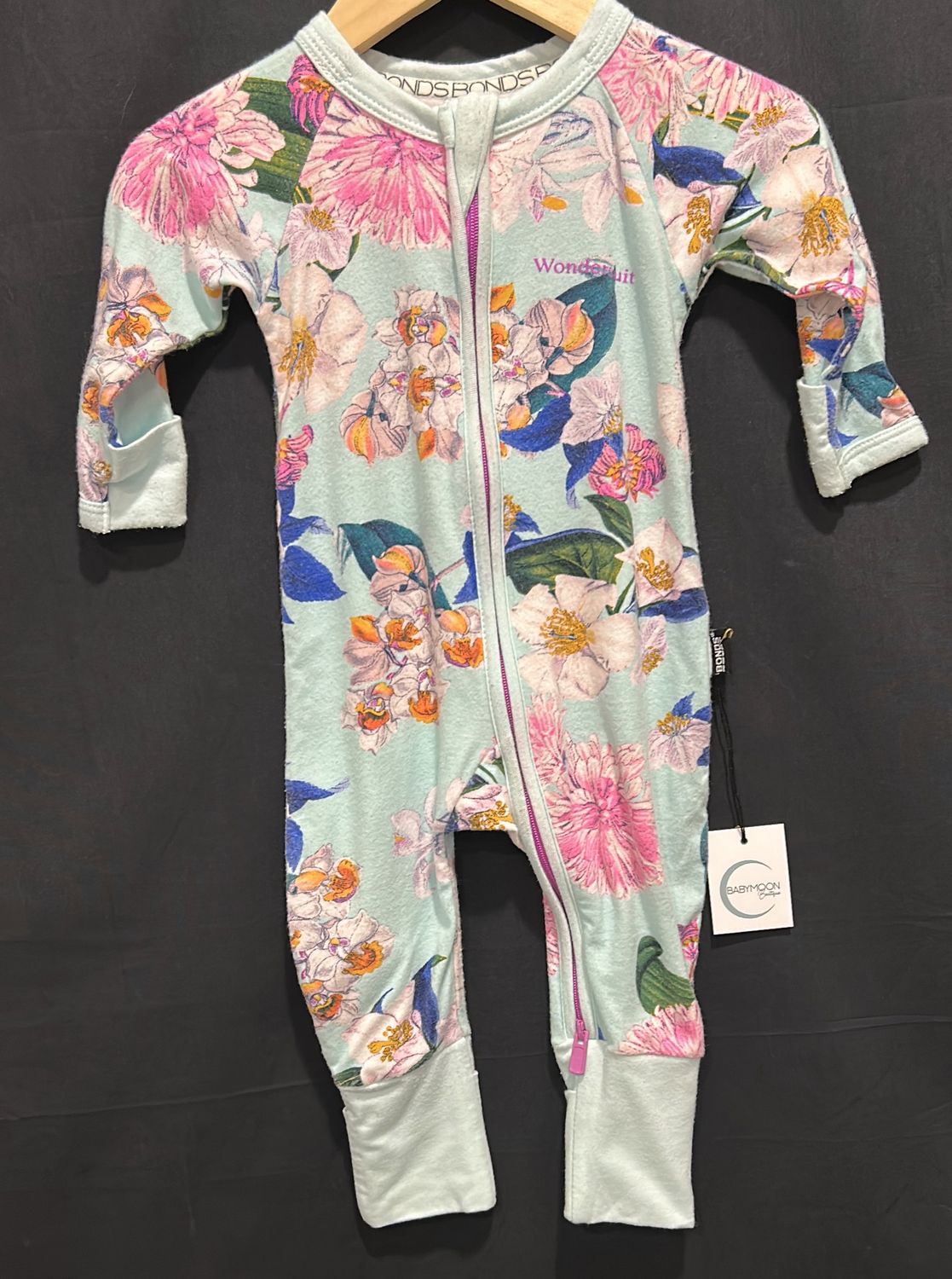 0-3m Bonds Blue Floral Sleeper