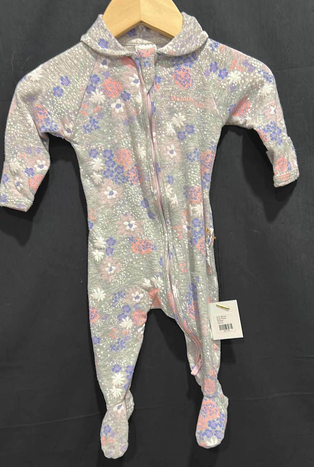 0-3m Bonds Grey Floral Sleeper