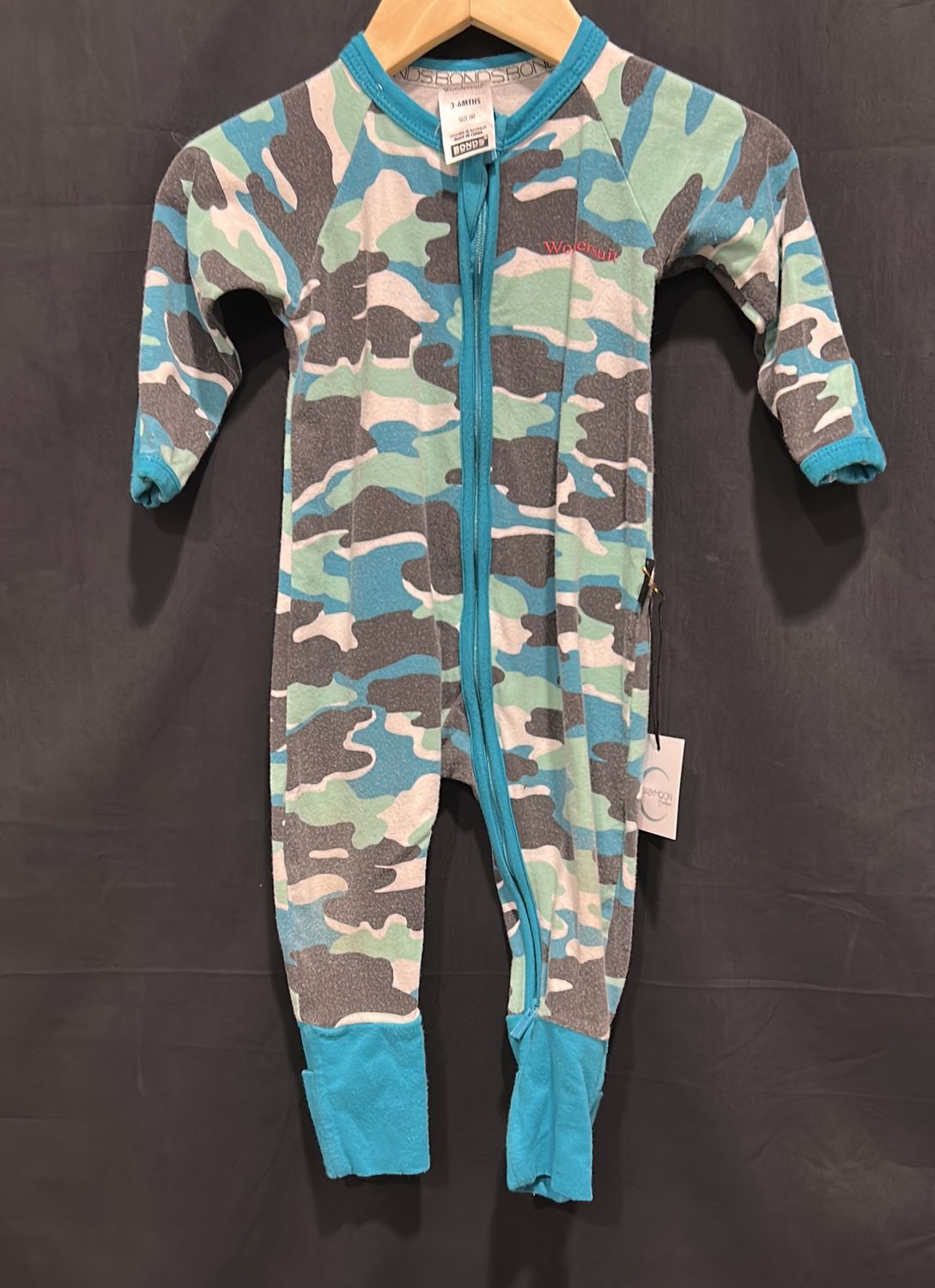 3-6m Bonds Teal Camo Sleeper