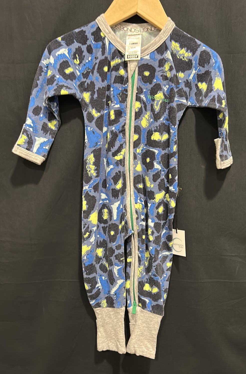3-6m Bonds Blue Leopard Sleeper