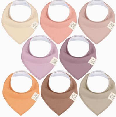 8 Pack Baby Bandana Bibs Mauve