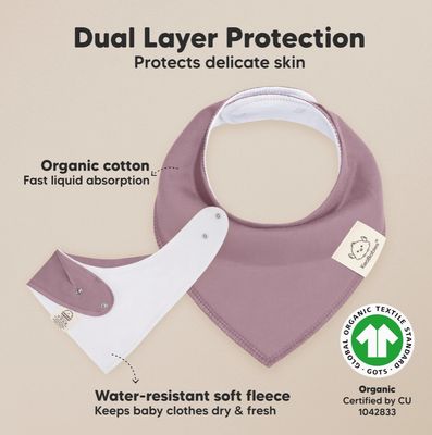 8 Pack Baby Bandana Bibs Mauve