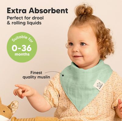 8 Pack Baby Muslin Bibs Mirage