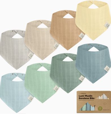 8 Pack Baby Muslin Bibs Mirage