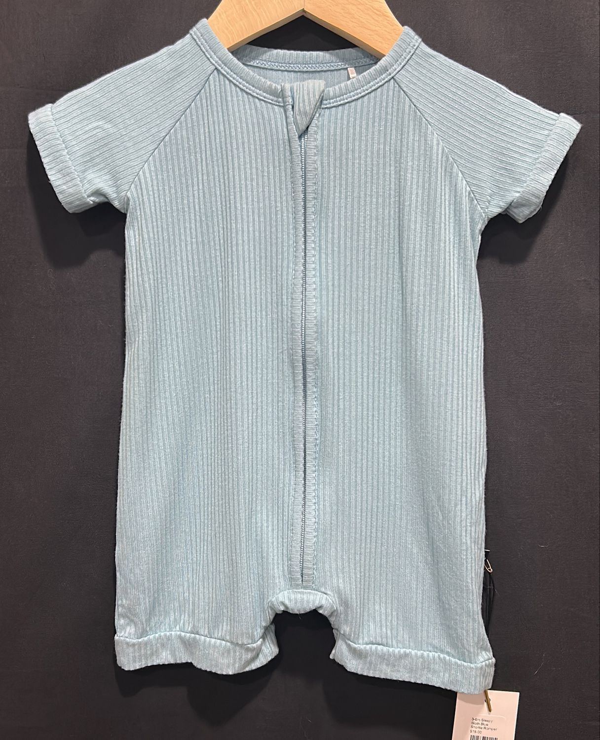 3-6m Sleepy Sloth Blue Shortie Romper