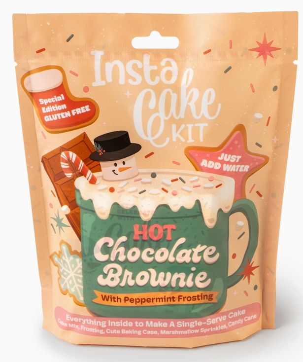 GF Hot Chocolate Brownie w Peppermint Cake Kit