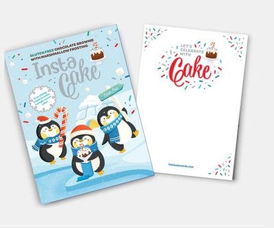 Happy Holidays Penguin GF Cake Card