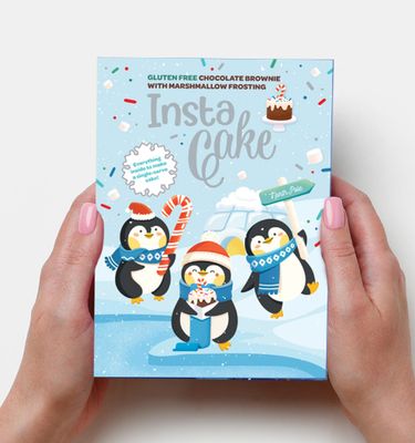 Happy Holidays Penguin GF Cake Card