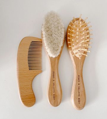 3pc Wooden Hair Brush Set