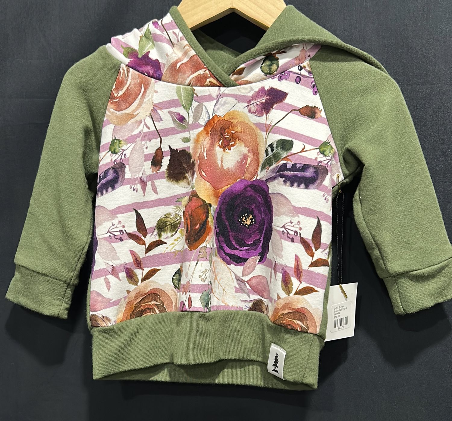 0-6m Boreal Babe Fall Floral Hoodie