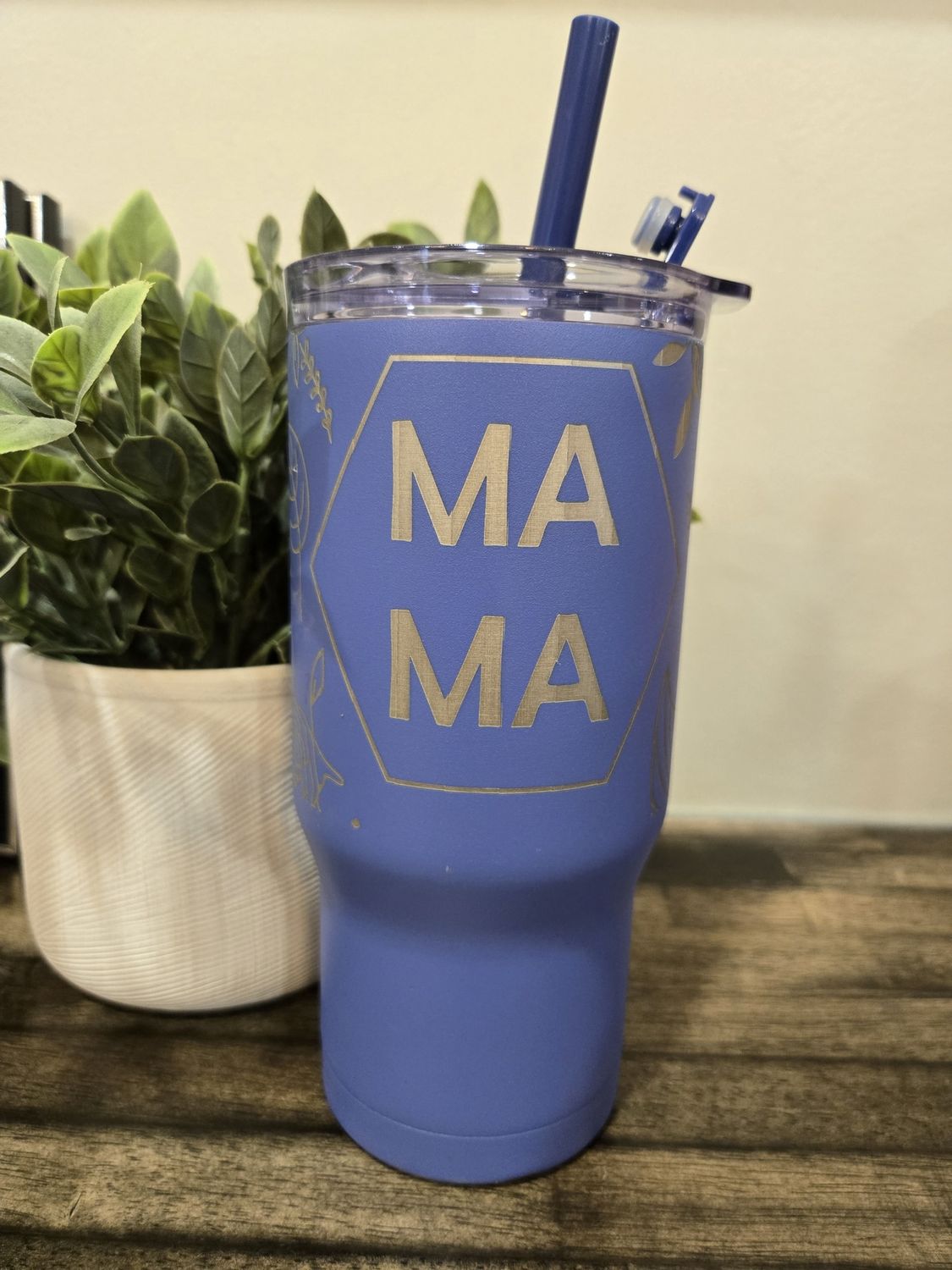 Mama Tumbler 24oz Blue