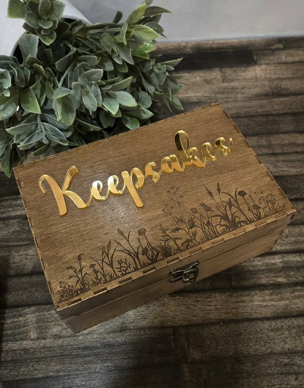 Wood Keepsake Box Wildflowers