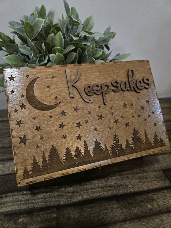 Wood Keepsake Box Night Sky