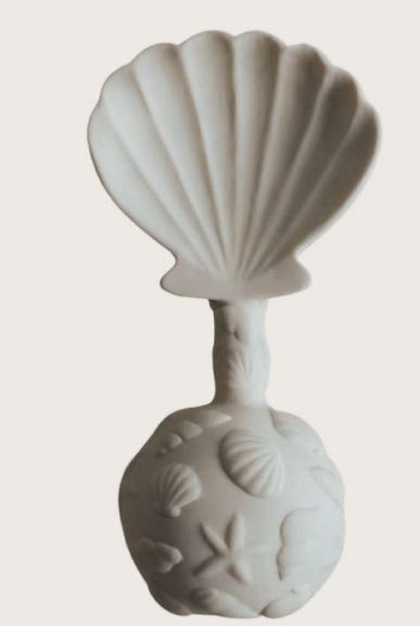 Shell Teether Rattle- White