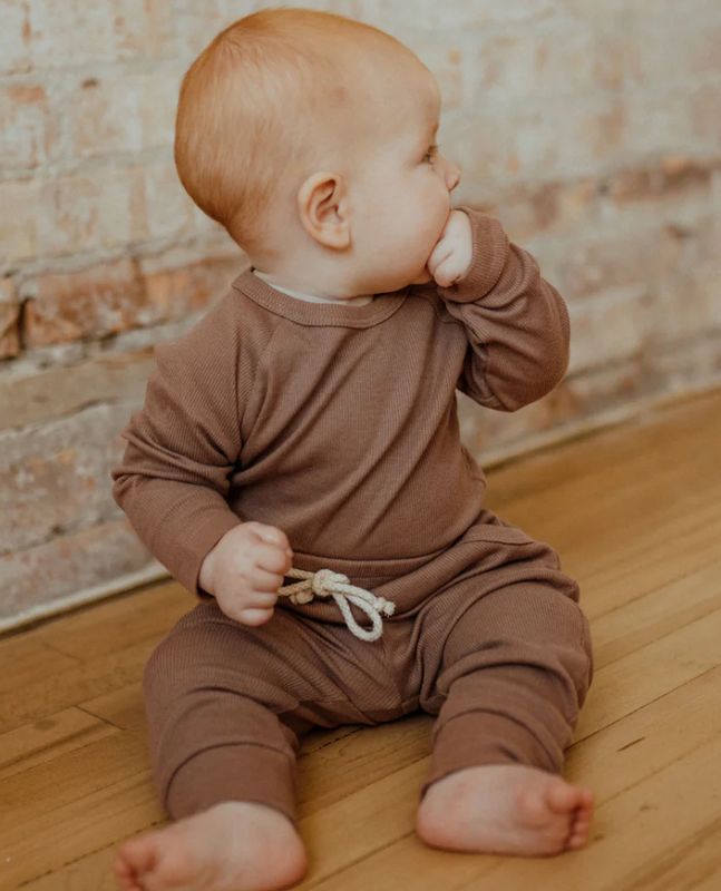 Mauve Ribbed Jogger Set