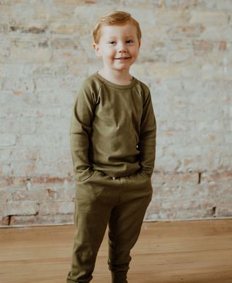 Olive Ribbed Jogger Set